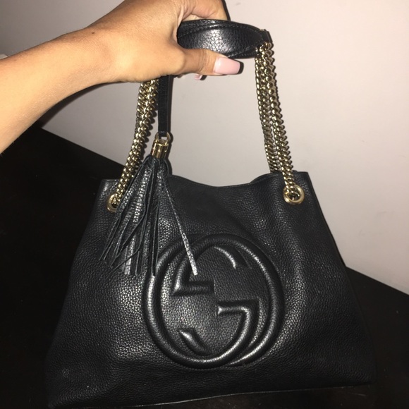 Gucci Soho Shoulder Bag Chain Strap Medium Black - Picture 3 of 8